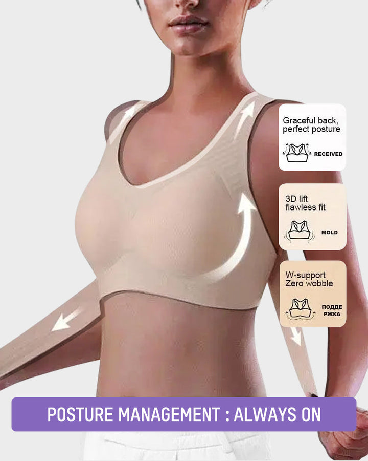 Clare Cross Back Front Closure Wireless Posture Bra